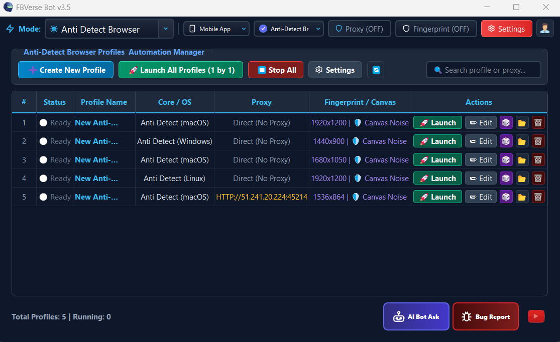 Anti-Detect Browser with Unlimited Profiles